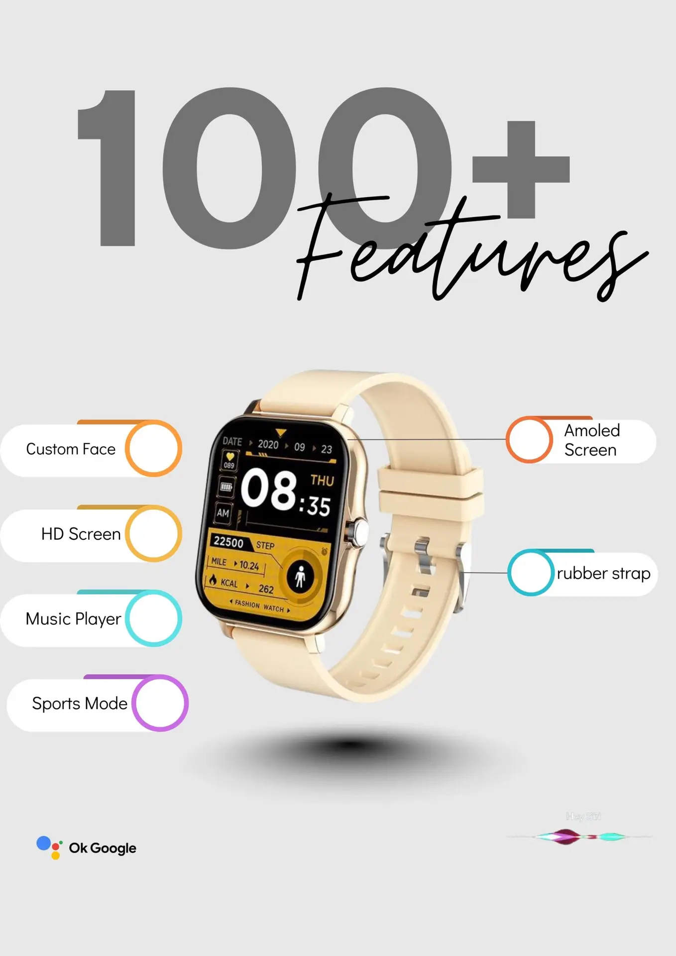 Xarder X1 Pro Smart Watch BT Calling, AI Assistant, Health Monitor, Sleep Monitor, Custom Face Rubber Strap - Image 9