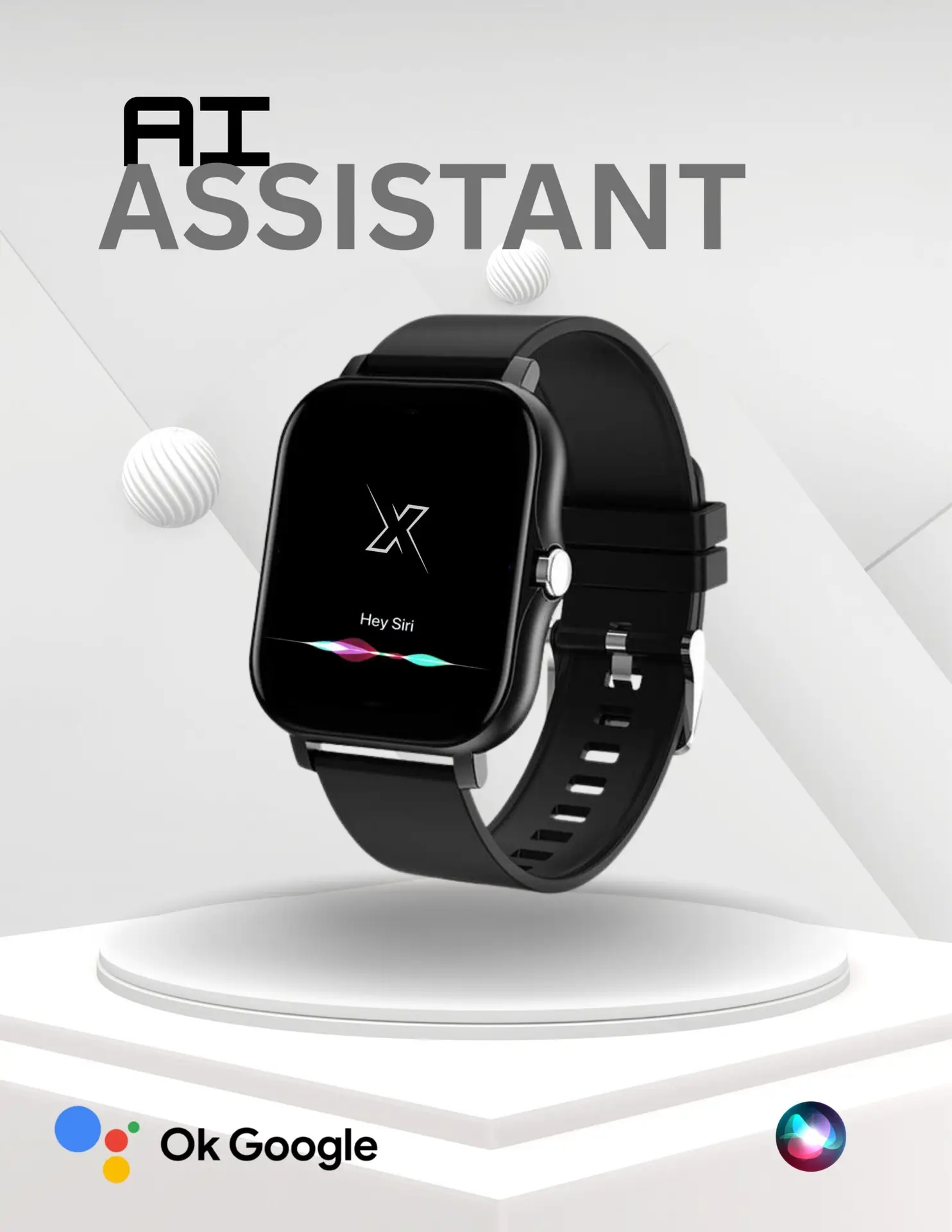 Xarder X1 Pro Smart Watch BT Calling, AI Assistant, Health Monitor, Sleep Monitor, Custom Face Rubber Strap - Image 7